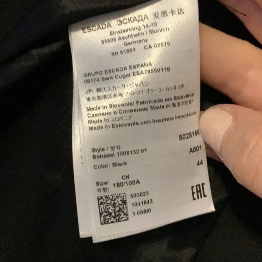 Escada jacket size 44ITA color black - Picture 4 of 7